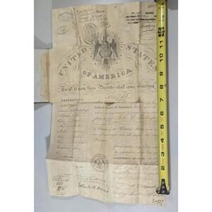 Rare 1851 Victorian Antique Pre Civil War Era #1066 US Travel Passport